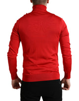 Dolce & Gabbana Elegant Silk Turtleneck Sweater in Red