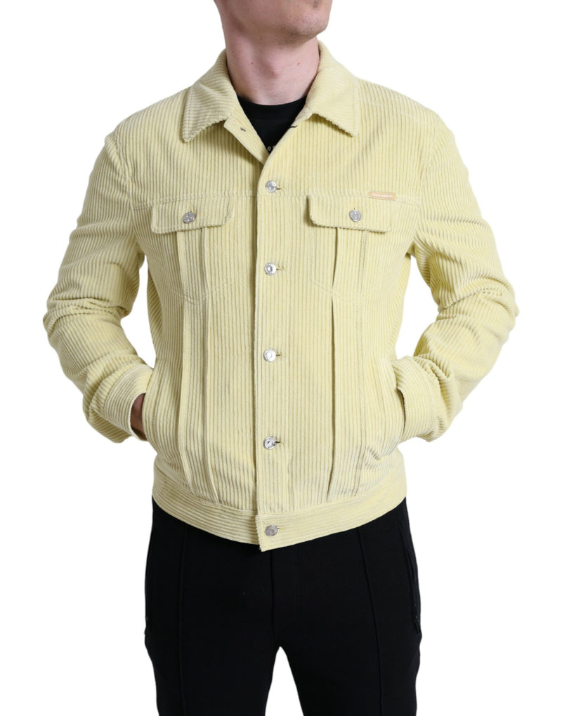 Dolce & Gabbana Stylish Yellow Cotton Casual Shirt