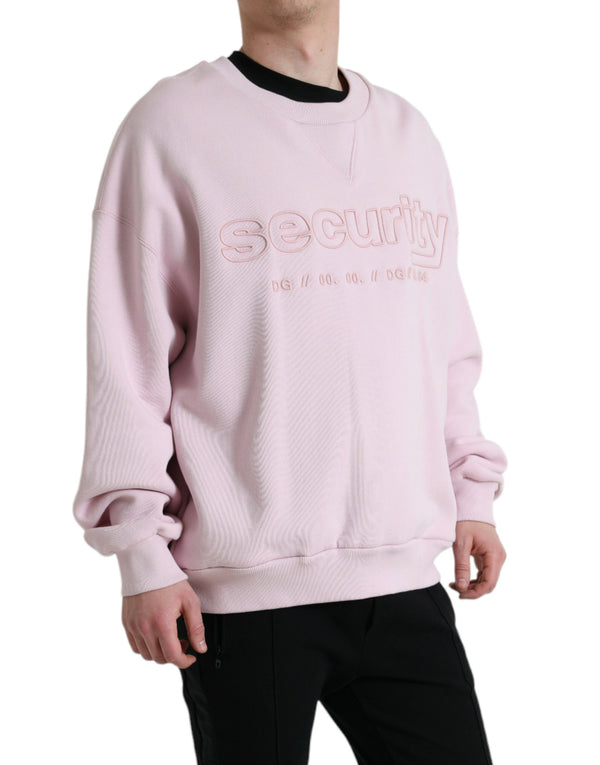 Dolce & Gabbana Elegant Pink Crew Neck Logo Sweater