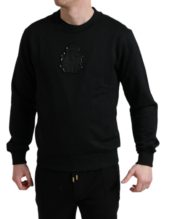 Dolce & Gabbana Elegant Black Cotton Pullover Sweater