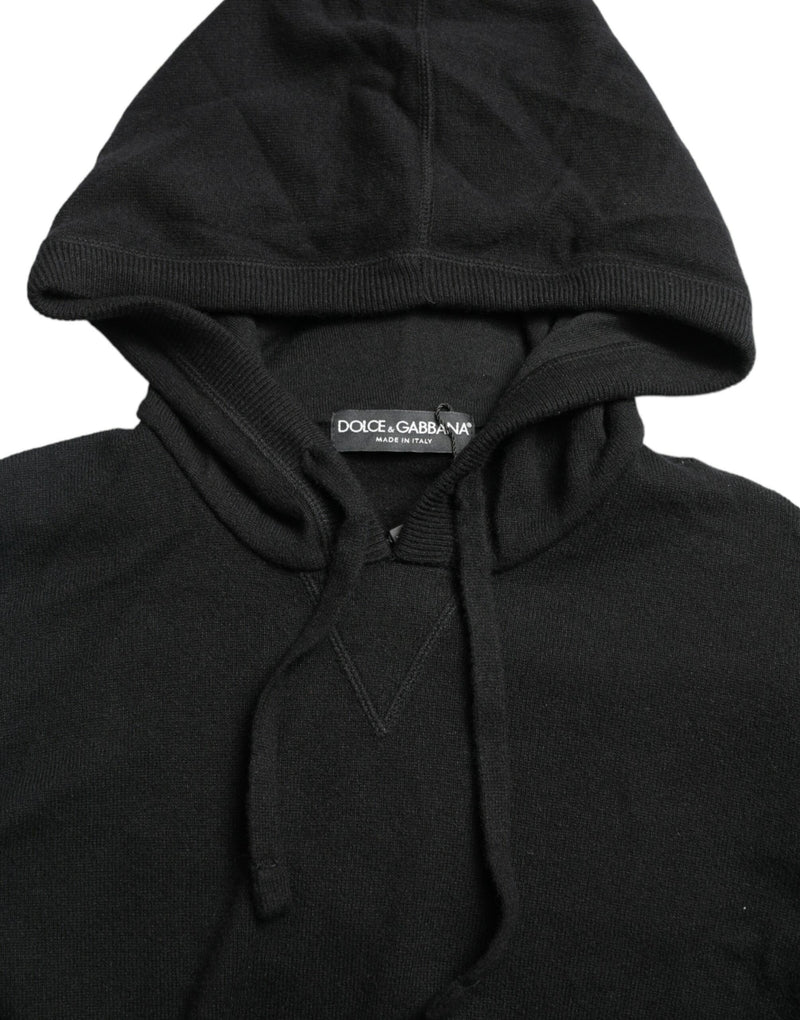 Dolce & Gabbana Elegant Black Cashmere Hooded Sweater