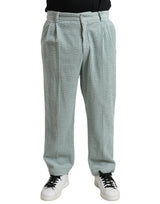 Dolce & Gabbana Elegant Light Blue Corduroy Cotton Pants