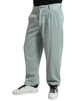 Dolce & Gabbana Elegant Light Blue Corduroy Cotton Pants