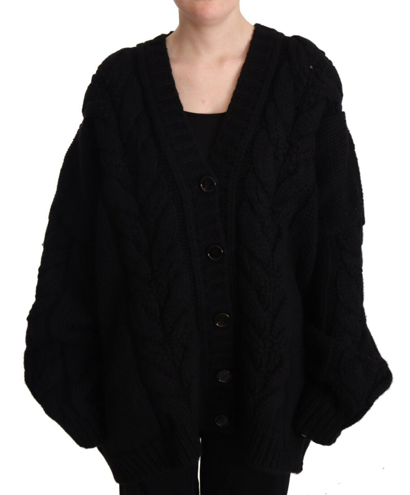 Dolce & Gabbana Elegant Black Wool-Cashmere Cardigan