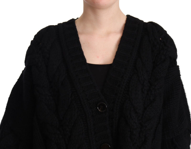 Dolce & Gabbana Elegant Black Wool-Cashmere Cardigan