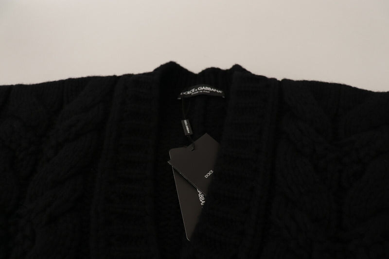 Dolce & Gabbana Elegant Black Wool-Cashmere Cardigan