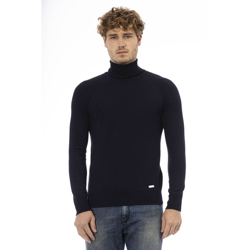 Baldinini Trend Blue Wool Men Sweater