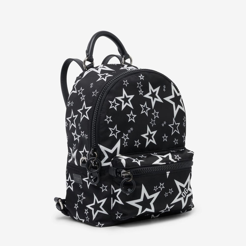 Dolce & Gabbana Elegant Nylon-Leather Blend Black Backpack