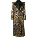 Dolce & Gabbana Golden Floral Jacquard Silk-Lapel Coat