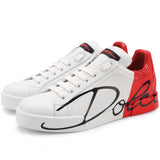 Dolce & Gabbana Chic Red Calfskin Leather Sneakers