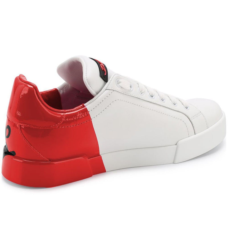 Dolce & Gabbana Chic Red Calfskin Leather Sneakers