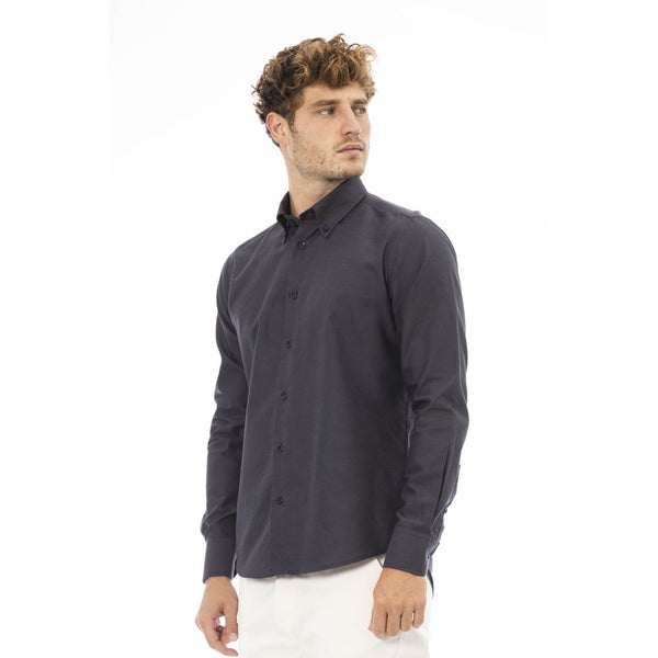 Baldinini Trend Gray Cotton Mens Shirt