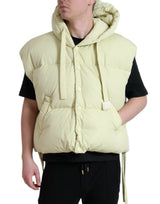 Dolce & Gabbana Sunny Yellow Nylon Puffer Hooded Jacket