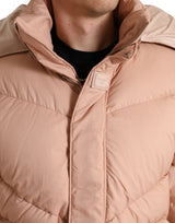 Dolce & Gabbana Chic Coral Hooded Puffer Jacket