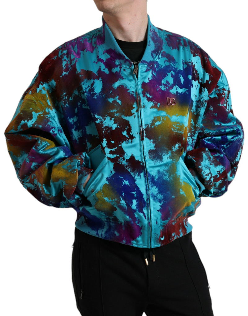 Dolce & Gabbana Multicolor Polyester Bomber Jacket