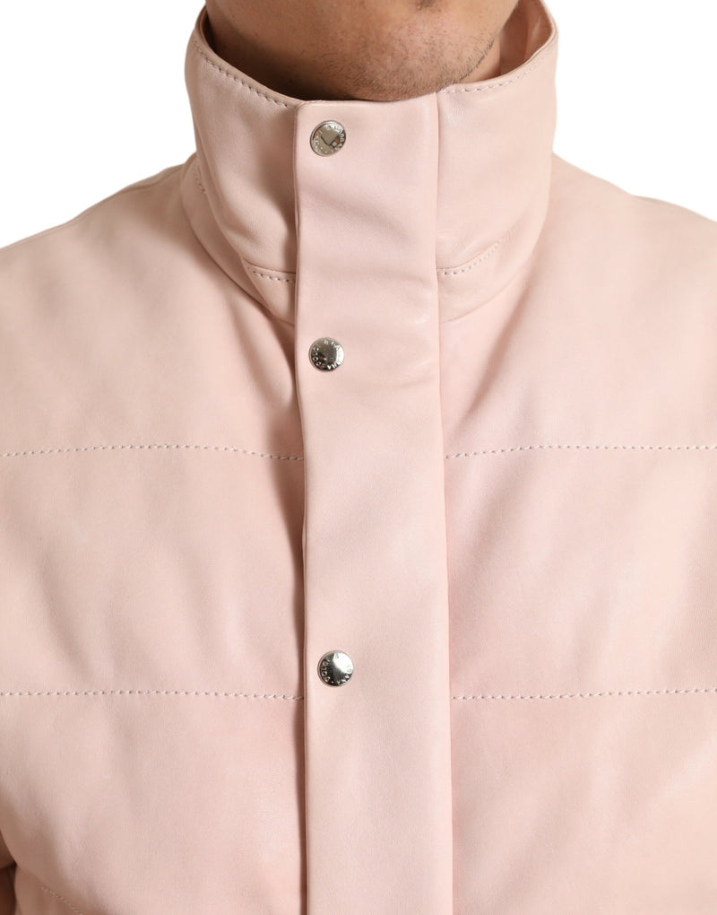 Dolce & Gabbana Chic Pink Puffer Jacket with Sleek Design