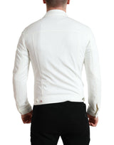 Dolce & Gabbana Elegant White Cotton Denim Jacket