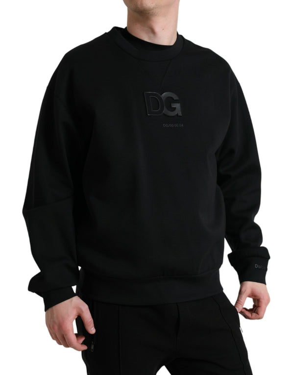 Dolce & Gabbana Elegant Black Cotton Blend Pullover Sweater