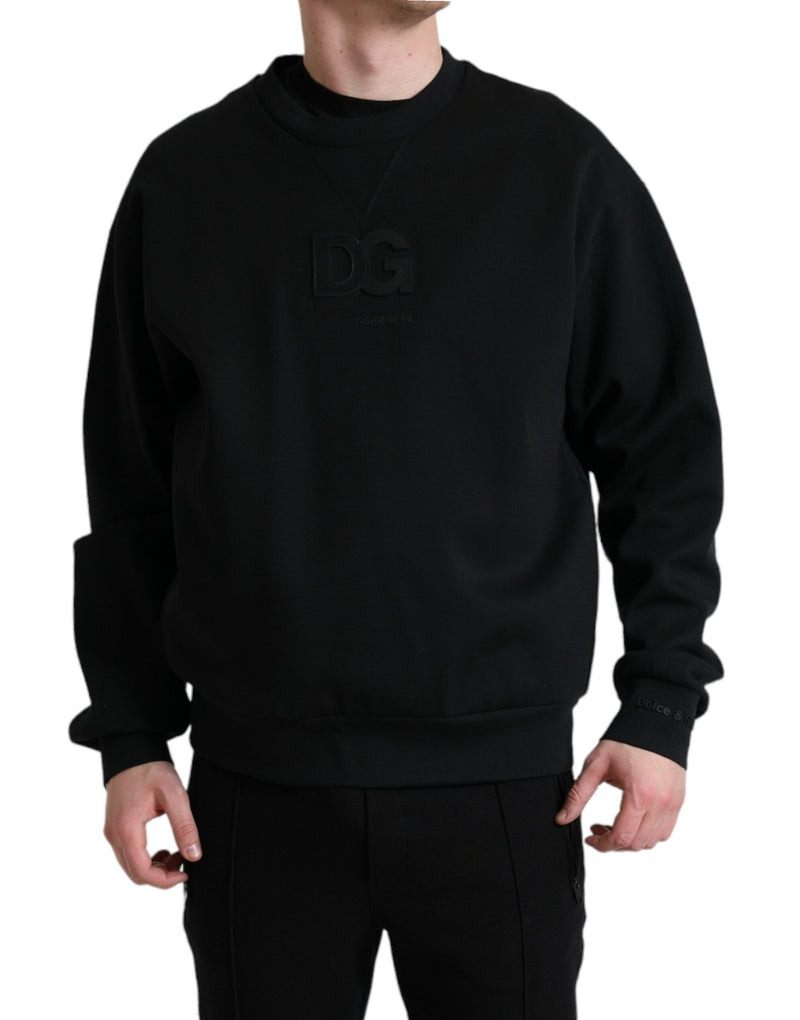 Dolce & Gabbana Elegant Black Cotton Blend Pullover Sweater