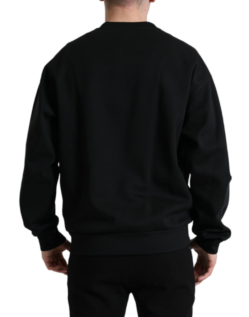 Dolce & Gabbana Elegant Black Cotton Blend Pullover Sweater