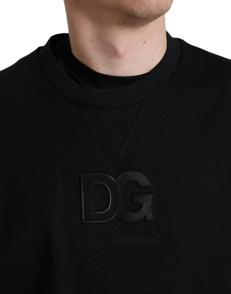 Dolce & Gabbana Elegant Black Cotton Blend Pullover Sweater