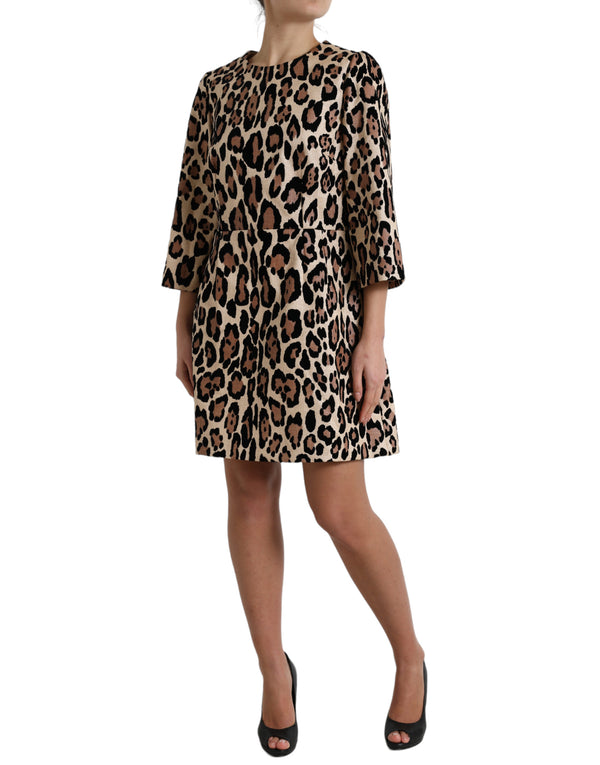 Dolce & Gabbana Leopard Print A-Line Mini Dress