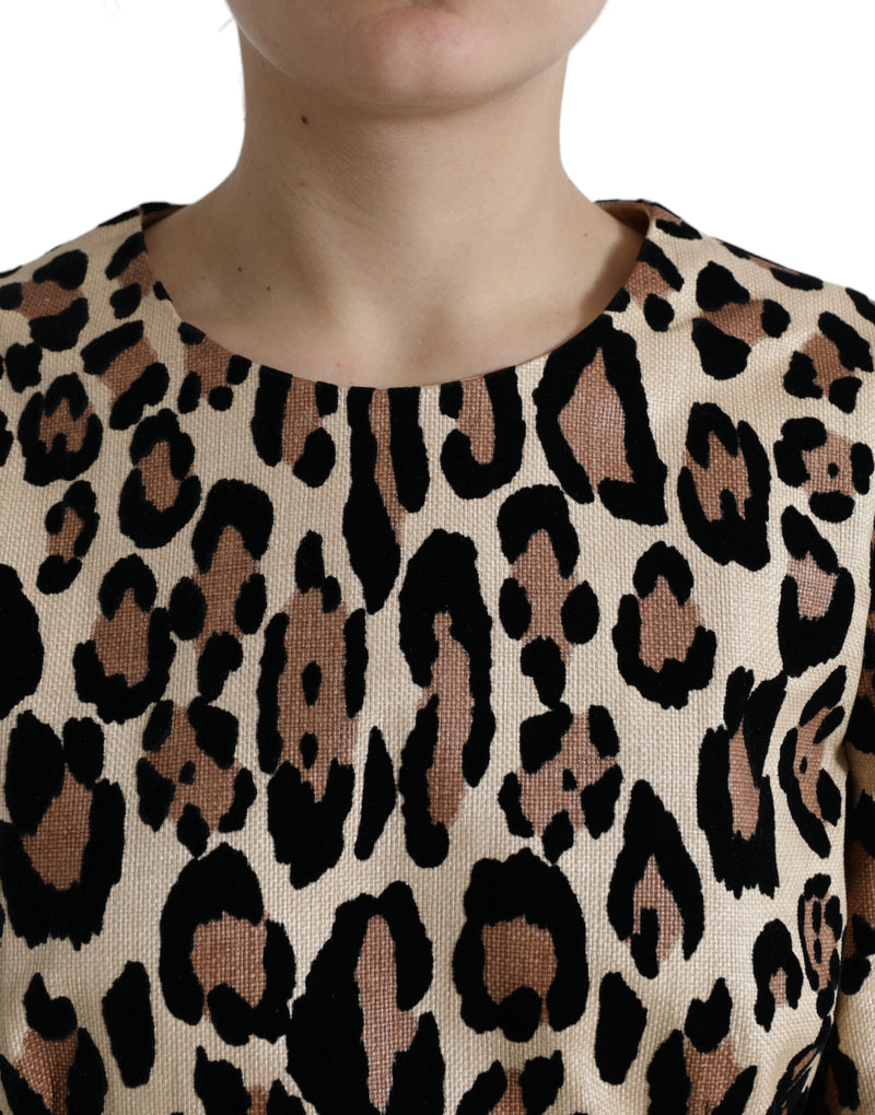 Dolce & Gabbana Leopard Print A-Line Mini Dress