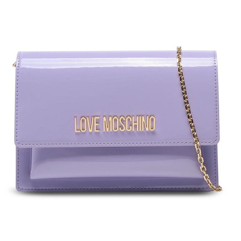 Love Moschino Elegant Purple Shoulder Bag with Gold Accents