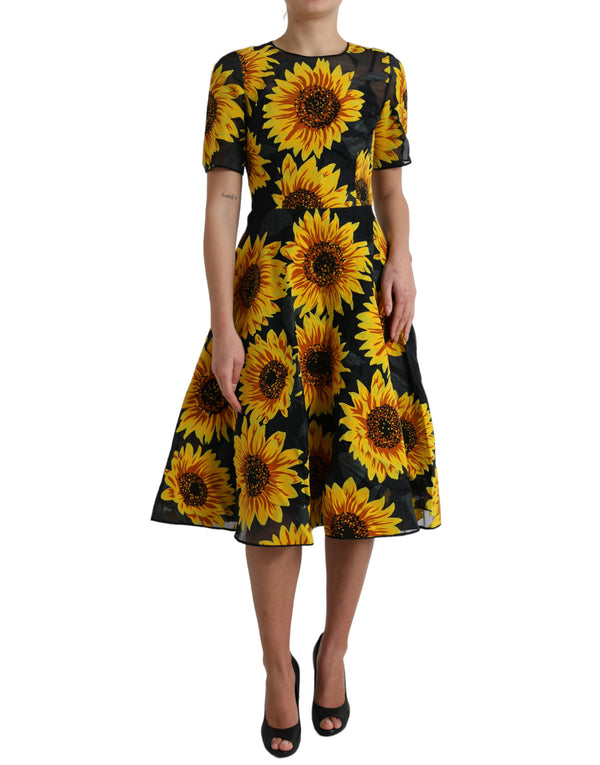 Dolce & Gabbana Summery Sunflower A-Line Midi Dress