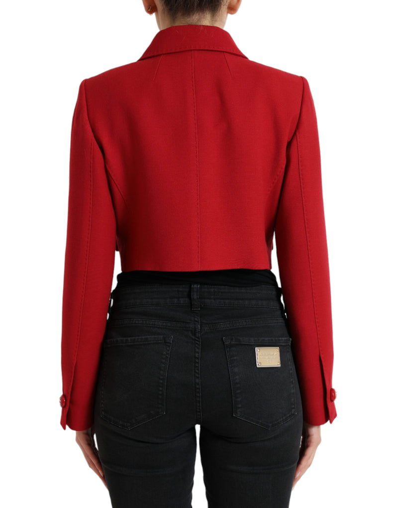 Dolce & Gabbana Red Virgin Wool Cropped Jacket