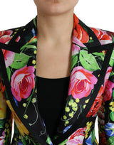 Dolce & Gabbana Elegant Multicolor Silk Blend Floral Blazer