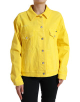 Dolce & Gabbana Exquisite Yellow Denim Button-Down Jacket