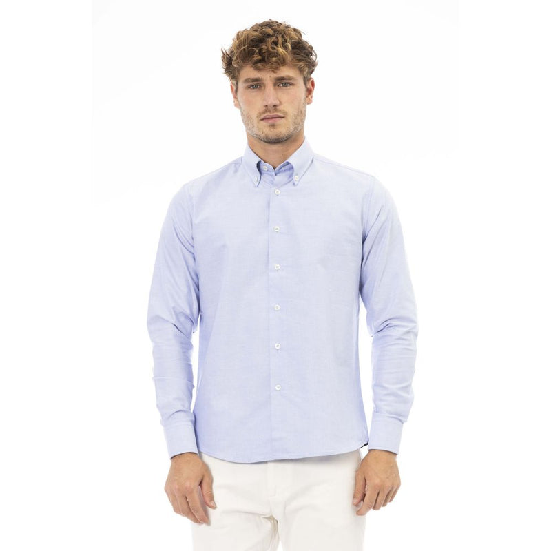 Baldinini Trend Light Blue Cotton Men Shirt