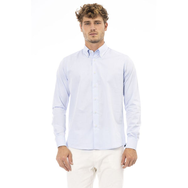 Baldinini Trend Light Blue Cotton Men Shirt