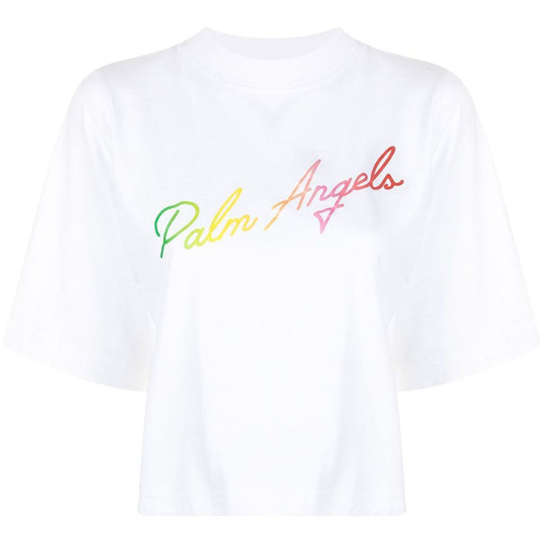 Palm Angels Miami Logo Emblazoned Cotton Tee