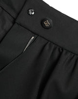 Dolce & Gabbana Elegant High Waist Ruffled Black Pants