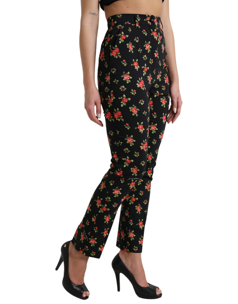 Dolce & Gabbana Elegant High-Waist Floral Tapered Pants