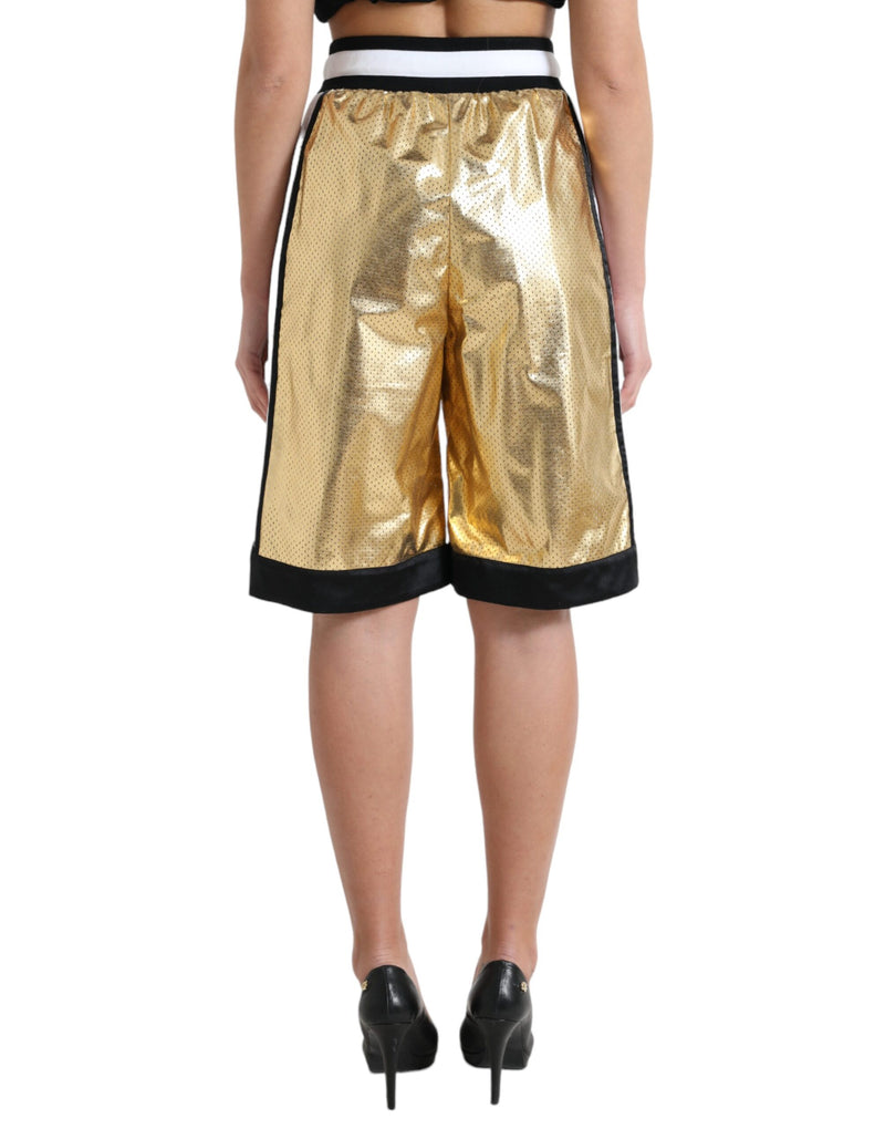 Dolce & Gabbana Elevated Elegance: High Waist Golden Shorts