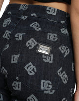 Dolce & Gabbana Chic Logo-Print High Waist Straight Jeans