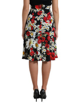 Dolce & Gabbana Floral A-Line Midi Silk Skirt - Elegant and Chic