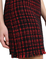 Dolce & Gabbana Tantalizing Tartan High-Waist Mini Skirt