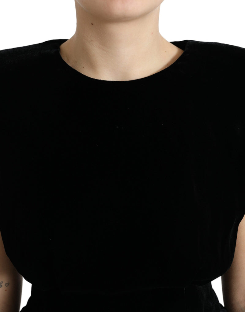 Dolce & Gabbana Velvet Exaggerated Shoulder Top