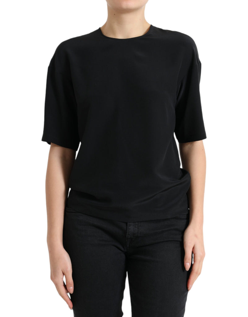 Dolce & Gabbana Elegant Silk Blend Round Neck Blouse