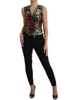 Dolce & Gabbana Floral Leopard Print Silk Waistcoat