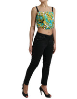 Dolce & Gabbana Elegant Floral Silk Blend Cropped Tank Top