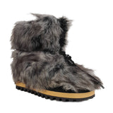 Dolce & Gabbana Chic Gray Eco Fur Ankle Boots