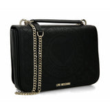 Love Moschino Elegant Faux Leather Crossbody Bag - Chic Silver Accents