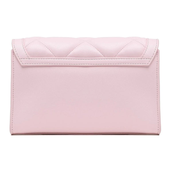 Love Moschino Chic Pink Faux Leather Crossbody Bag with Gold Accents