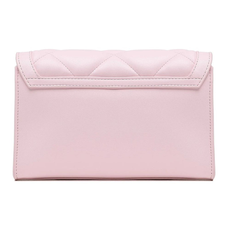 Love Moschino Chic Pink Faux Leather Crossbody Bag with Gold Accents