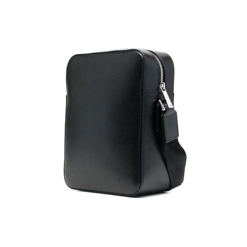 Baldinini Trend Elegant Black Leather Messenger Bag